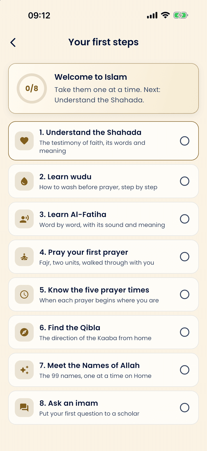 Your first steps: eight steps for someone new to Islam